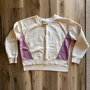 Anthropologie Cream and Purple Sweatshirt